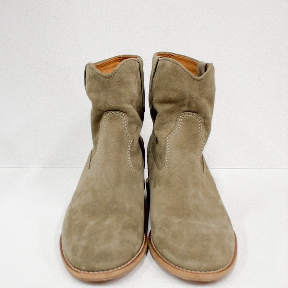 Isabel Marant Etoile Crisi Suede Ankle Boots Taupe Western Women's Size 37 - Picture 9 of 13